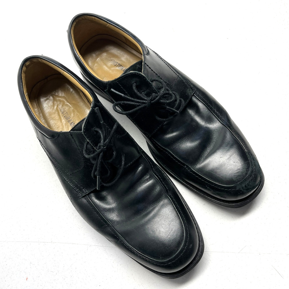 Johnston Murphy Men's Size 12M Stamford MOC Lace Up Oxford Shoes Black